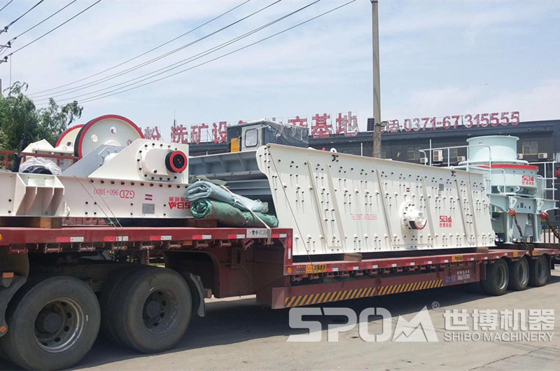 給料機(jī)、振動篩、沖擊式制砂機(jī)發(fā)貨